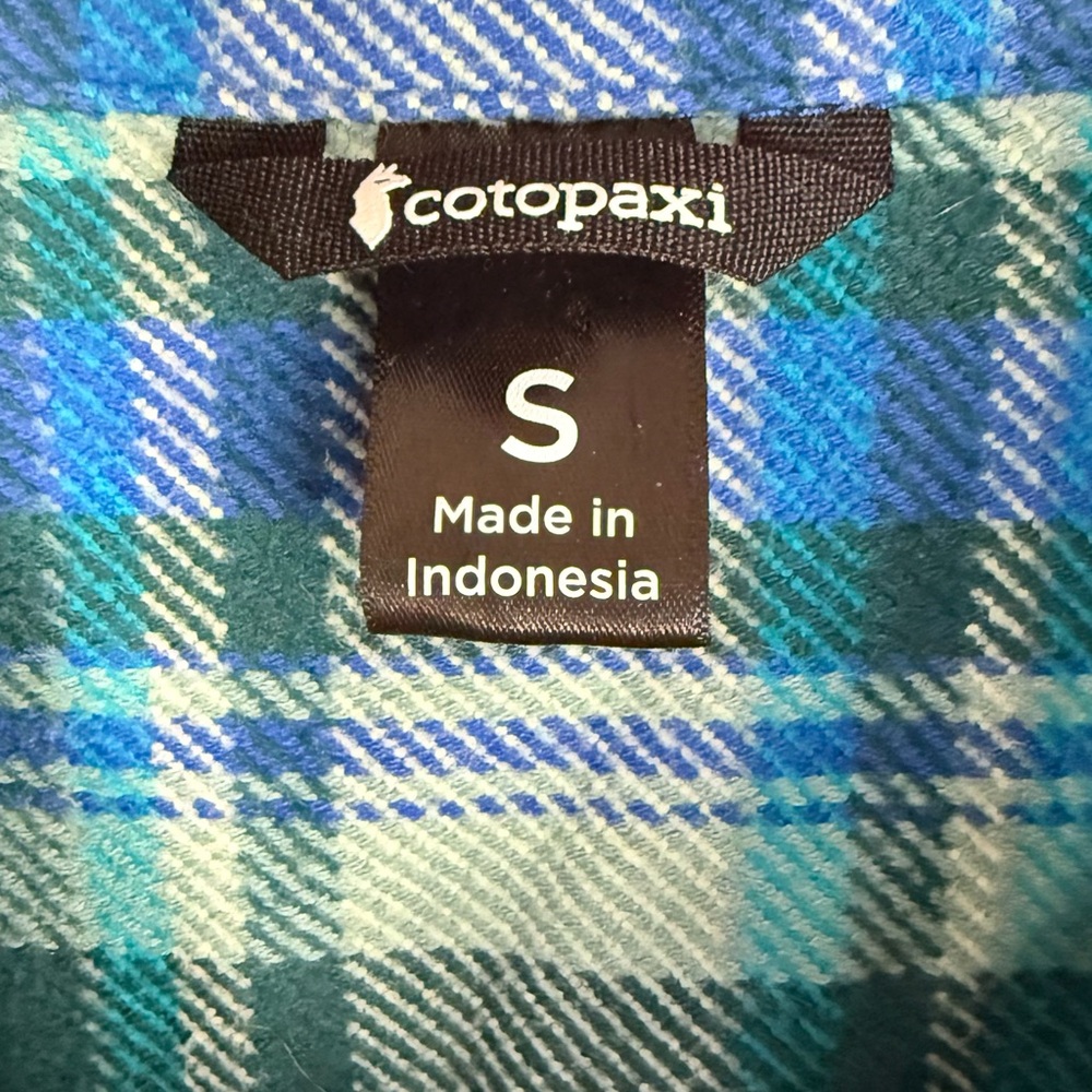 Cotopaxi Mero Flannel Shirt Womens Blue Plaid Organic Cotton Heavyweight - Picture 5 of 7